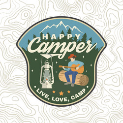 Rustic Camper Patch - Adventure Vibes vector image