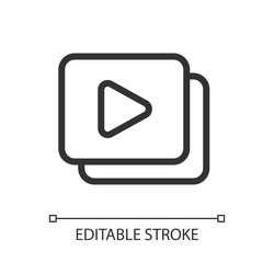 set of video files pixel perfect linear ui icon vector image