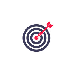 Dart arrow in center target icon vector