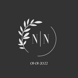 Letter nn wedding monogram logo design Royalty Free Vector