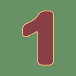 number 1 sign design template element vector image