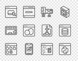 set line browser files python programming vector image