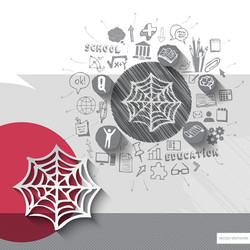 Paper and hand drawn net emblem with icons vector