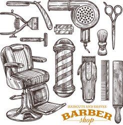 Vintage Barbershop Tools Vector Image