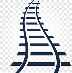 isolated rails railway top view ladder elements vector image