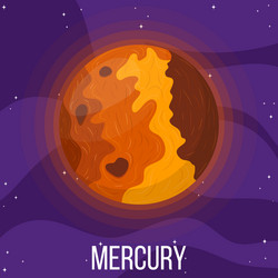 mercury planet in space colorful universe vector image