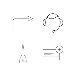 web simple linear icon setsimple outline icons vector image