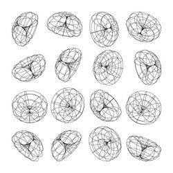 wireframe lined shapes perspective mesh 3d grid vector image