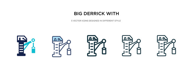 big derrick with boxes icon in different style vector image
