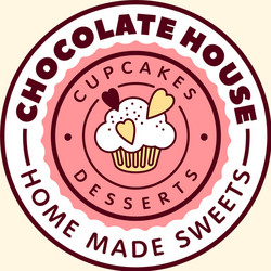 chocolate house logo cafe label vector