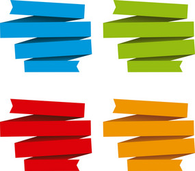 Folded ribbons banners different colors vector