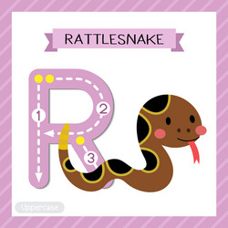 Letter s uppercase tracing green snake Royalty Free Vector