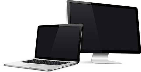 responsive web design computer display with laptop vector image