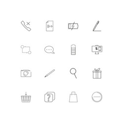 interface simple linear icons set outlined vector image