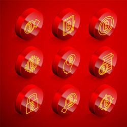 set line bitcoin mining from tablet cpu vector image