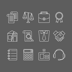 Set of modern flat line icons for law firm vector