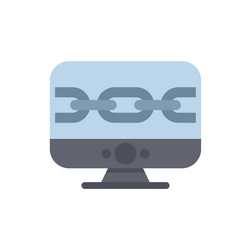 desktop computer displaying chain links vector image