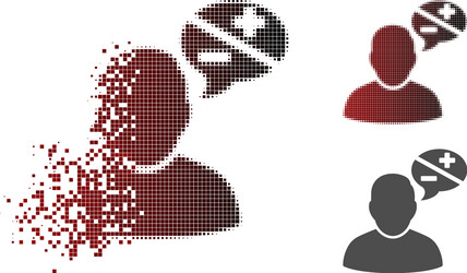 destructed pixelated halftone user arguments icon vector image