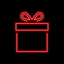 gift box neon sign bright glowing symbol Vector Image