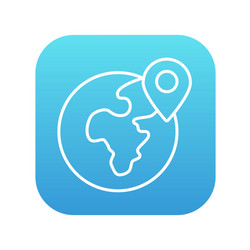 globe with pointer line icon vector image