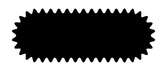 oval rectangle shape with wavy edges rectangular vector image