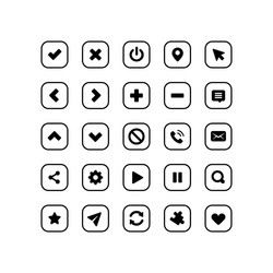 Web application navigation interface icon set vector