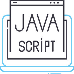 java script line icon outline symbol vector image