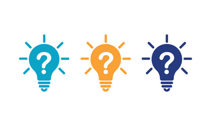 lightbulb and question mark idea generation c vector image