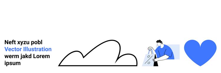 cloud icon text block person with data pie chart vector image