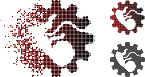 dissolved pixelated halftone artificial child icon vector image