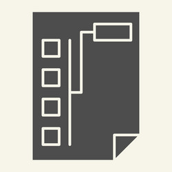 document with graph solid icon paper chart vector image