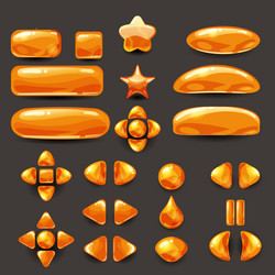 set game ui complete orange menu of graphical vector image