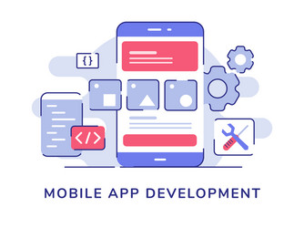 mobile app development concept wire frame ui vector image