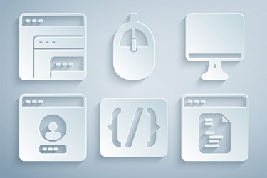 set programming language syntax computer monitor vector image