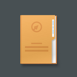 a folder with some papers front view vector image