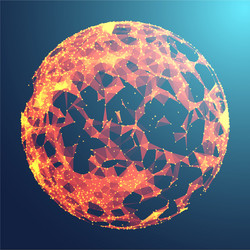 abstract 3d illuminated distorted mesh sphere vector image