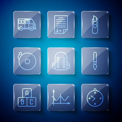 set line abc blocks graph schedule chart vector image