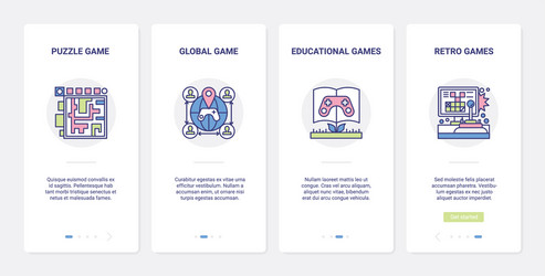 Video education games online multiplayer ui ux vector