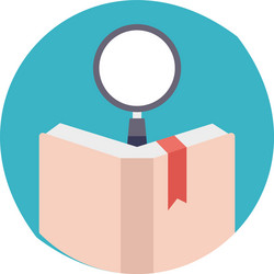 Book with magnifier vector