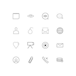 interface simple linear icons set outlined vector image