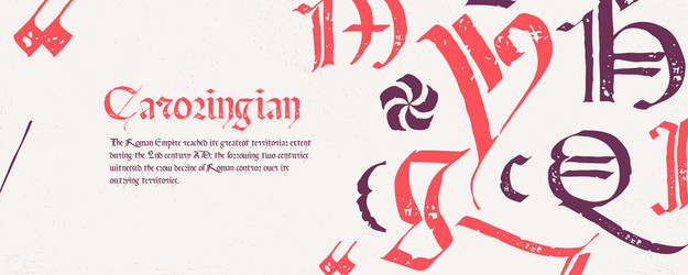 Medieval manuscript frame with blackletter Vector Image