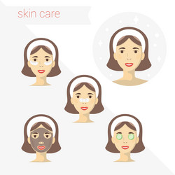 skin care routine simple vector