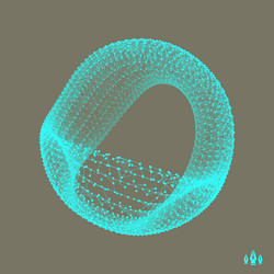 wireframe object with lines and dots molecular vector image