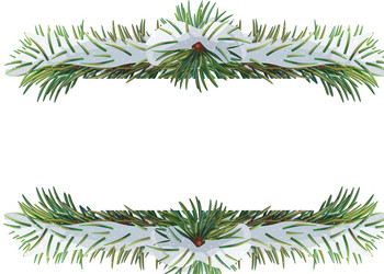 Watercolor green spruce wreath with cones Vector Image