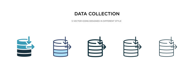 data collection icon in different style two vector image