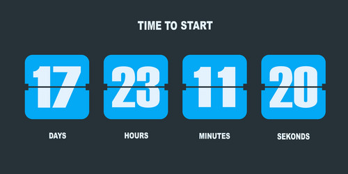 flip countdown clock counter timer vector image