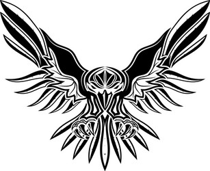 Raven with Open Wings - Celtic Symbol Vector Image