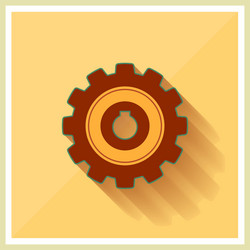 Technology mechanical gear flat icon vector