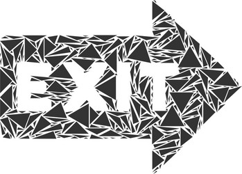 exit arrow mosaic of triangles vector image