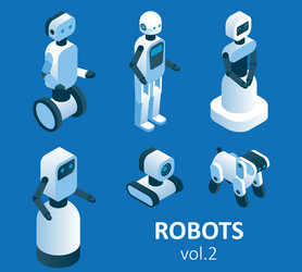 Isometric modern robotics infographics Royalty Free Vector